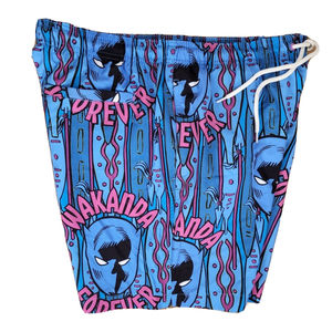 Mens Swim Trunks Marvel Black Panther Blue Size S